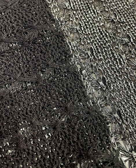 Ажур-трикотаж с напылен. черн\серебро