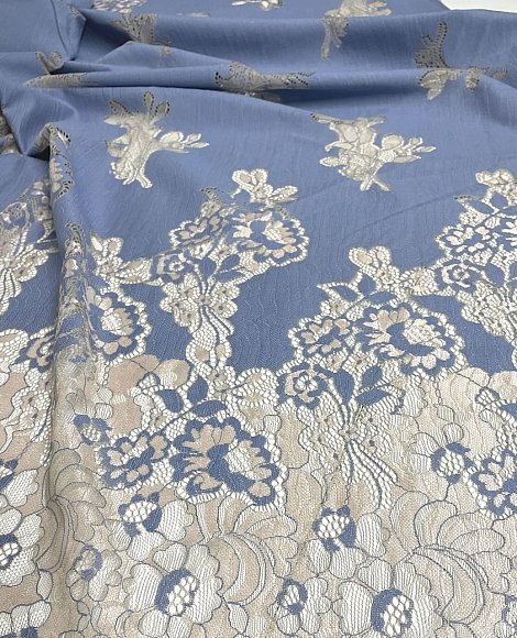 Кружево СКИДКА купон голуб\беж